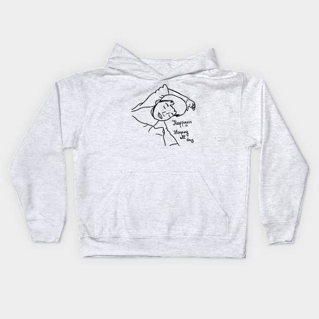 Sleeping all day Kids Hoodie by Antiope